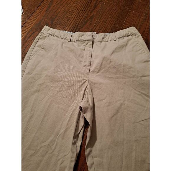 Size 16 Kim Rogers Khaki Tan Rear Elastic Waist Pants with Pockets Belt Loops - Picture 2 of 4
